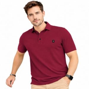 Men’s Classic Polo T Shirt Colour-Maroon