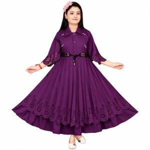 Kid's Girls Stylish Maxi Dress Color - Purple