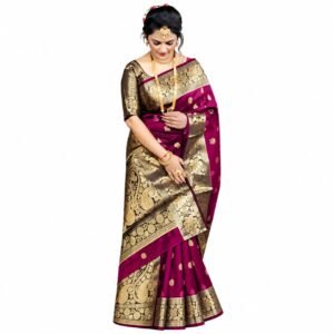 Ladice Banarasi Silk Saree Color – Maroon