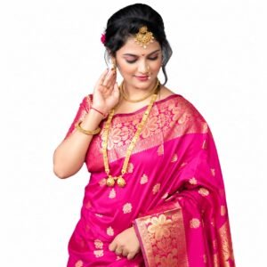 Ladies Banarasi Silk Saree Color – Pink Ladies Banarasi Silk Saree Color – Pink